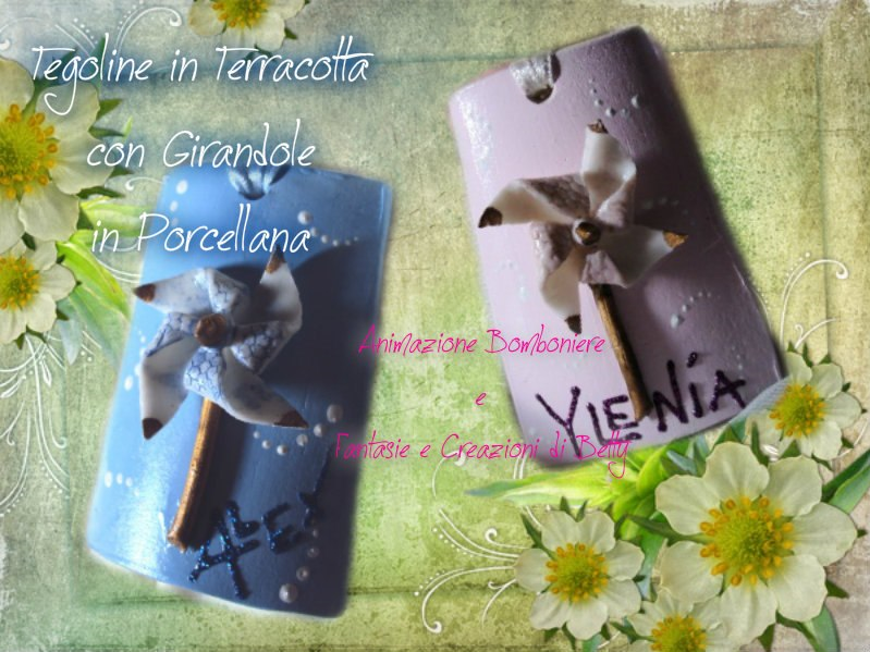 Tegoline con girandole in porcellana